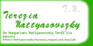 terezia mattyasovszky business card